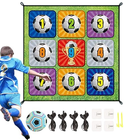 Gioco Di Bersaglio Da Calcio – Porta Interattiva Per Bambini, Formato Flanella, Pannello Di Tiro Aderente Con Bersaglio Colorato | Gioco Di Lancio Sportivo | Attività Divertenti Casa Campeggio Giardin