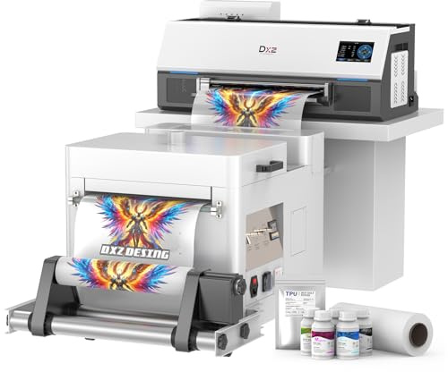 DXZ A3 DTF Printer with Shaker Oven, High-Speed with XP600 Printhead, 4.5” LED Multi-Function Touch Screen, 13'' Apparel Printer T-Shirt Printing, Auto-Cleaning,2-Year Ink Included