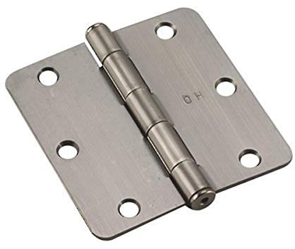 Richelieu 2821ANB Onward (2-Pack) 3 1/2-inch (89 mm) Full Mortise Butt Hinge for Interior Door, 1/4-inch Radius, Antique Nickel Finish