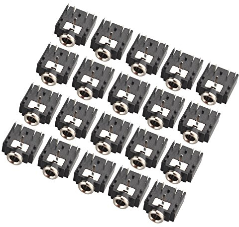 HALJIA Stereo-Buchse für Leiterplatte, für Kopfhörer, Audio-Verbinder, 20 Stück, 3,5 mm, 5 Pins, DIP, PCB, Buchse