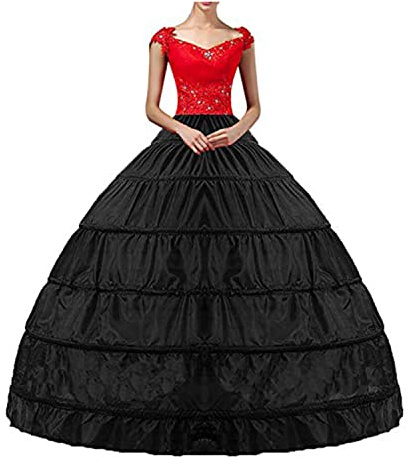YULUOSHA Jupe crinoline longue pour femmes 6 cercles sous-jupe crinoline jupon pour robes de soirée, robes de bal, robes de bal de promo, robes de mariée, robes de mariée vintage crinoline sous-jupe
