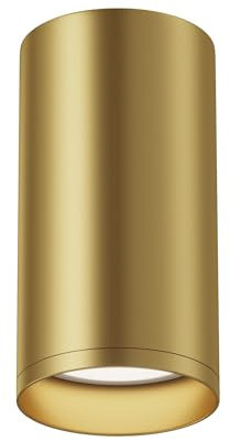 Moderno Faretto da Soffitto Oro, Cilindrico, Spot a Superficie, in Alluminio, per 1 lampadina GU10 non incl.