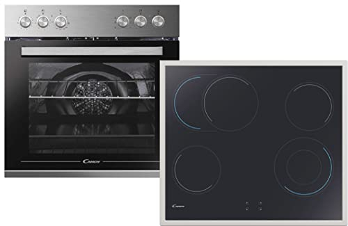 Candy Herdset ORANGELine PCHT22CXCUTCEX / Umluft-Backofen (Einbau, Nische 60 cm) & Hi-Light Kochfeld (Breite 60 cm) / 6 Programme / 4 Kochzonen inkl. Zweikreis- & Bräterzone/Edelstahl