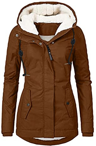L9WEI Parka de invierno delgada para mujer forrada, abrigo de invierno cálido, chaqueta de invierno con capucha, parka gruesa, chaqueta para exteriores, chaqueta ligera de invierno para exteriores