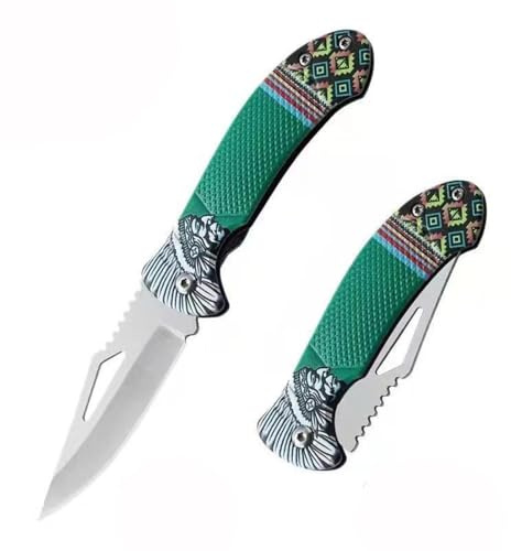 Hangdong Outdoor Messer,Klappmesser Jagdmesser Taschenmesser Werkzeuge für Camping Wandern,Muttertag Geschenk für Mama,Weihnachtstag Mann Frau Geschenke (grün)