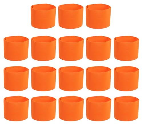 PATIKIL Banda de Capitán de Fútbol, 18 Pcs Brazalete para Fútbol Banda de Capitán Elástica Bandas de Capitán Deportivas para Jóvenes Adultos Equipo de Fútbol Entrenamiento Naranja