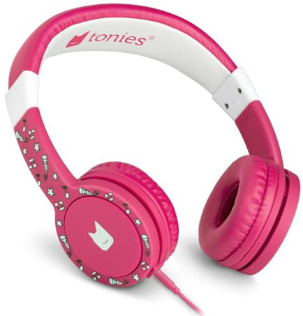 tonies Chuchote Rose, Casque Audio (Pliable) Enfant pour Musique et Histoires, écouteurs limités à 85 décibels compatibles avec la Toniebox, boîte à Histoires Vendue séparément, 3 Ans et +