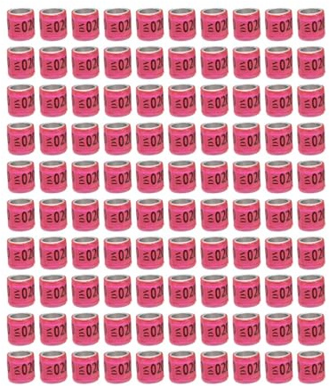 FytStycale 100 Piezas Anillos para Palomas Aros de Paloma Bandas Numeradas Reutilizables de Aluminio Suministro para Separar Crías y Marcaje Adecuado para, Alemania Rosa