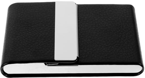 Hemobllo Porta Biglietti Visita in Pelle Nera Custodia Business Card Leggera e Portatile Organizer da Viaggio per Insegnanti Studenti e Professionisti Design Resistente e Pratico per