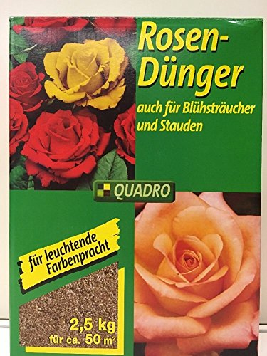 Quadro Rosen-Dünger 2,5 kg 50 qm Rosendünger Blühsträucher Stauden