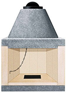 Caminetto camino refrattario cucina cibi legna angolo e parete mc 50 VZ90M