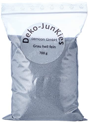Deko-JunKies - Arena Decorativa para Manualidades (Arena de Cuarzo, Fina), Color Gris Claro