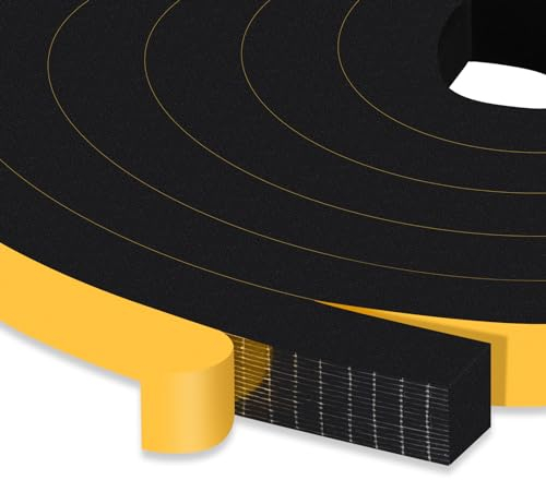 YIMIKI Cinta Espuma Sellado, Sellado Goma Junta Ventana Puerta, Tira espuma Elástica insonorizado Marco Ventana, Tira Elástica Anticolisión contra Corrientes de Aire, 12mm(W) X 10mm(T),2m Largo x 2PCs