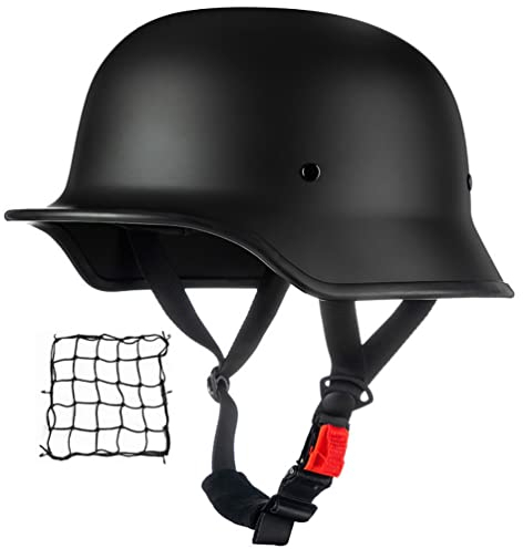 Smilfree Halbschalenhelm Jet-Helm Helm Retro Halbhelme Motorradhelm Mit ECE Genehmigt Brain-Cap Halbschale Roller-Helm Scooter-Helm Chopper Helm FüR Erwachsene Herren Damen