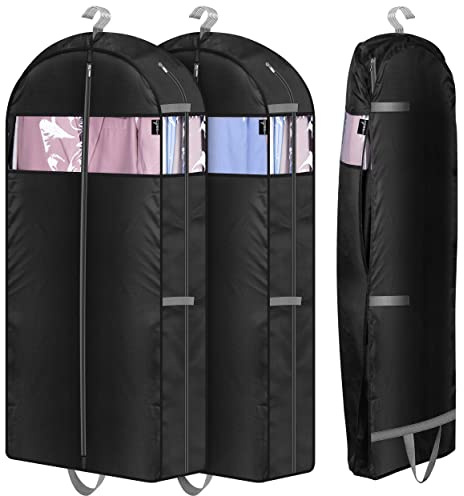 MISSLO 10 Gusseted Garment Bags for Hanging Clothes Compression 43 Suit Bags for Closet Storage Space Saver Clothes Bags for Travel Suit Cover Bags, 3 Packs