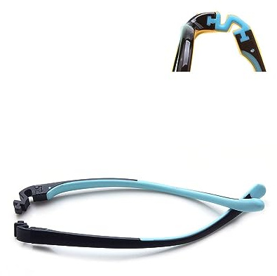 QYAJS Child Eyeglass Arms 1 Pair Glasses Replacement Temple Silicone Frame Arms Black Blue