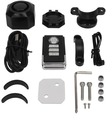 Alarme de Vélo Rechargeable 110 DB Fort IP65 étanche pour éviter Le Vol, Capteur de Mouvement de Vibration, Système d'Alarme de Vélo avec Télécommande pour Protéger Votre Vélo