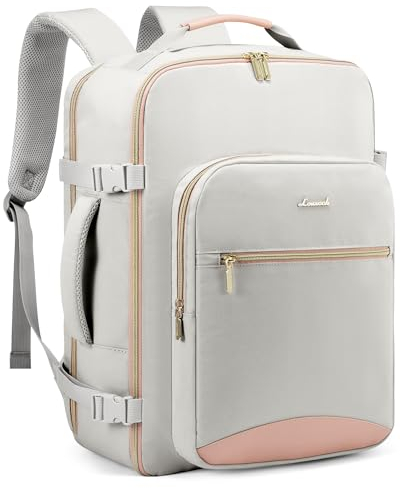 LOVEVOOK Handgepäck Rucksack Flugzeug, 40x30x20cm Cabin Reiserucksack Damen Kofferrucksack, Wasserdicht Reisetasche Unter Sitz Tasche, Travel Backpack für Reise Business Wandern Weekend Grau