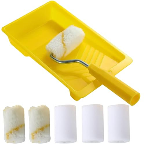 Mini Rouleaux Mousse Pour Peinture,Kit Décoration Pour Maison,Rouleaux Pour Peinture-émulsion,Manchon à Poils Moyens Pour Peinture émulsion Artisanale Sur Murs Et Plafonds
