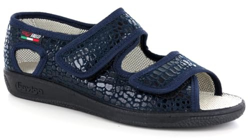 GAVIGA Sandali ciabatte pantofole comode donna regolabili con strappi in tessuto e fodera traspirante (blu,EU, Adulto, Donna, Numero, Media, 39)