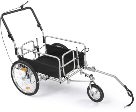 Ktaxon Bike Cargo Trailer, Heavy Duty 220 lbs Bicycle Wagon Cart, 20 Wheel Folding Groceries Hauler with Safe Hitch System, Trailers for Camping, Traveling and Shopping (Black)