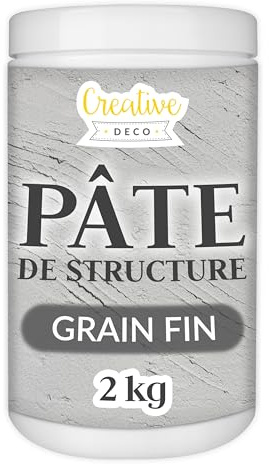 Creative Deco Modelling Paste Fine-Grained | 2 kg | Grey Paste | Texture Paste Acrylic Paint Structural Paste Medium for Art Project, DIY, 3D Effect, Structure, Texture