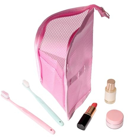 Generisch Portaspazzolino da viaggio, organizer con funzione stand-up, da viaggio impermeabile con porta spazzolino, per penna, bagno, hotel, vacanze, viaggi, Colore: rosa., Siehe