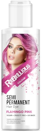 Rebellious Colours Vegan Semi Permanent Hair Dye Colour 100ml (Flamingo Pink)