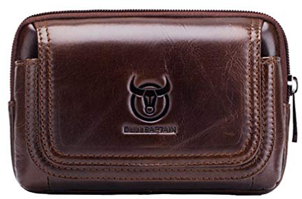 Xieben Vertical en Cuir Taille Ceinture Holster pour Hommes Femmes Clip Titulaire Voyage en Plein Air Camping Couverture Pochette Bourse Sac Fanny Sac Etui pour Téléphone Portable Phone Marron