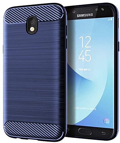 Asuwish Handyhülle für Samsung Galaxy J5 2017 Hülle mit Glas Folie Panzerfolie Schutzfolie und Extra Dünn Silikon TPU J5 Pro Duos SM-J530F/DS J530F Slim Handy Hüllen Schutzhülle Phone Case Blau