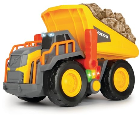 Dickie Toys - Camión de Carga de Juguete, Gama Volvo Series, con Luz y Sonido, Sistema de Ruedas de Giro Libre, Apto para Niños y Niñas a Partir de 3 Años - 30 cm