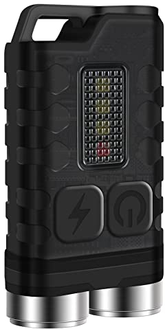 BORUIT V3 Mini Lampe Torche Rechargeable Led Lampe de Poche Puissante 900 Lumen avec Lumière Bleue UV Rouge - Magnétique Lampe Porte-Clés 10 modes, USB-C, IP65 Étanche