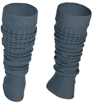 Ateena Calentadores Modernos para Ballet, Baile, Aeróbico Deportivo, Calentar, Calientapiernas de la Pierna de Algodón para Mujer, Talla única, Gris oscuro