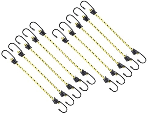 Keeper 13” Vinyl Coated Bungee Cord - UV and Weather-Resistant, 10 Pack (06014-10)