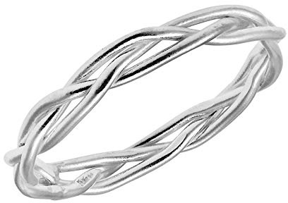 AeraVida Crown of Thorn Weave Wire Braid .925 Sterling Silver Band Ring | Crown of Thorns Rings | Ring Sterling Silver Rings Women (5)