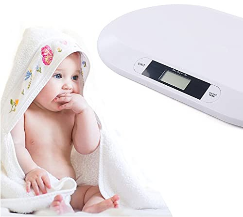 Báscula electrónica pequeña para bebés, báscula de peso pediátrica, rastreador de peso digital, escala de vet, escala blanca, 20 kg, para el hogar, báscula precisa para mascotas, Smart Baby Perros,