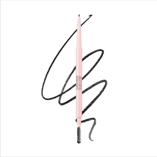 COVERGIRL Clean Fresh Brow Nano 700 Black Brown Eyebrow Pencil, Ultra Precise Tip, Waterproof, Transmission Resistant, Integrated Spoolie, Vegan Formula, 0.03 g