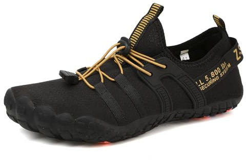 ziitop Wasserschuhe für Damen und Herren Barfußschuhe Unisex Badeschuhe Schnell Trocknend Strandschuhe Leicht Fitnessschuhe Weich Surfschuhe Poolschuhe für Tauchen,Surfen,Wandern,Yoga(Schwarz,44EU)