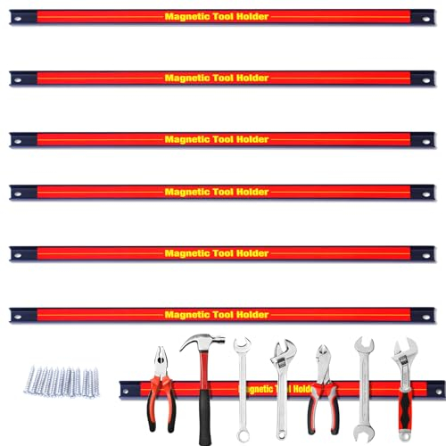 SOARS Barras de Herramientas Magnéticas, 46cm Soporte Magnético para Herramientas, Organizador de Herramienta Magnético, Imanes para Herramientas, Soporte de Pared Magnético Carga 10kg (6)