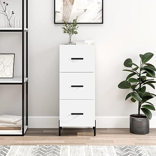 HETFTJN Sideboard, Eckschrank Flurschrank Highboard Bücherregal Geeignet für Flur Wohnzimmer Office Küchenzeile Weiß 34,5x34x90 cm Holzwerkstoff
