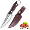 Fubinaty Chef Knife 4.5 Inch Small Kitchen Knives Handmade Forged Full Tang High Carbon Steel Cooking Knife with Wooden Handle and Protective Sheath for Home Grill