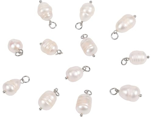 COGCHARGER 12 Pieza Perlas De Agua Dulce Abalorios De Perlas Naturales Abalorios Perlas Barrocas Abalorios De Perlas Pequeñas Con Bucles Para Hacer Joyas Collares Pulseras Pendientes