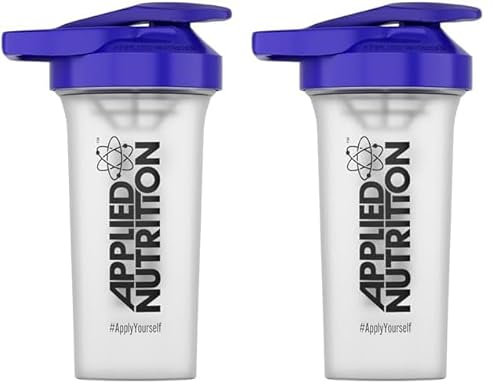 Applied Nutrition Protein Shaker Bottle - Sports Supplements Shaker Cup, Plastic Shaker Bottle (700ml) (Pack of 2)