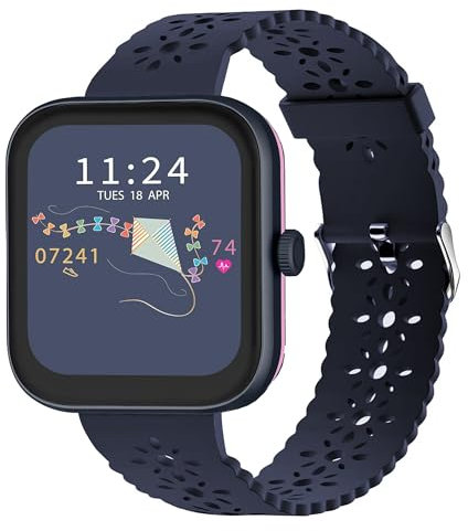 Blueshaweu Compatible for RADLEY Series Smart Watch 20mm 22mm Silicone Lace Slim Thin Hollow-Out Replacement Straps Compatible With RADLEY Series 32/20 / 19/46/Series 10 Smartwatch (Blue, 20mm)