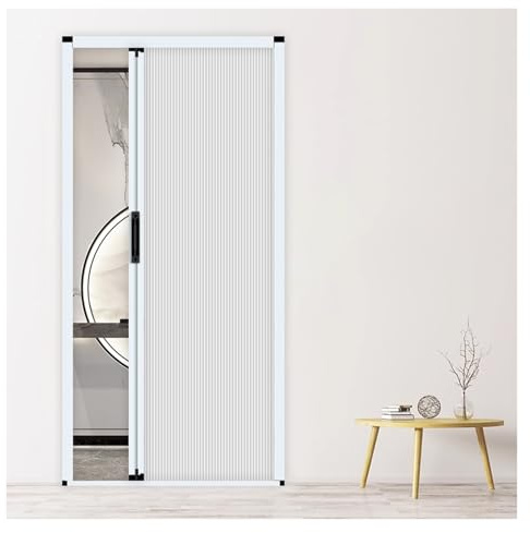 porta a soffietto da interno Porte A Soffietto Interne Bianche 200 Cm, Disegno A Nido D'ape - Porta Divisoria Pieghevole Su Misura, Senza Foratura - Porte Pieghevoli Invisibili Interne Per Cucina(68x2