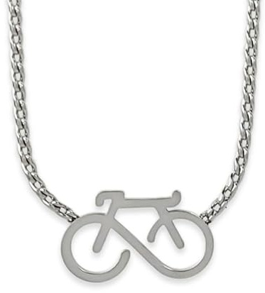 Aloha Collana Bici Corsa Gravel Bike Mountain Bike Acciaio Regolabile Vari Colori Idea regalo Uomo Donna (Silver)