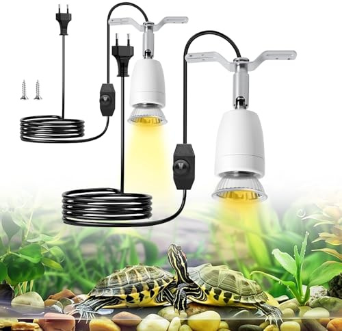 Soport De Lámpara De Calor Para Reptiles,2 Piezas E27 Soporte Para Lámpara Calefactora,Lampara Tortugas De Agua,Soporte De Lámparas De Calor Para Reptiles Para Animales,Serpientes,Rotación De 360°