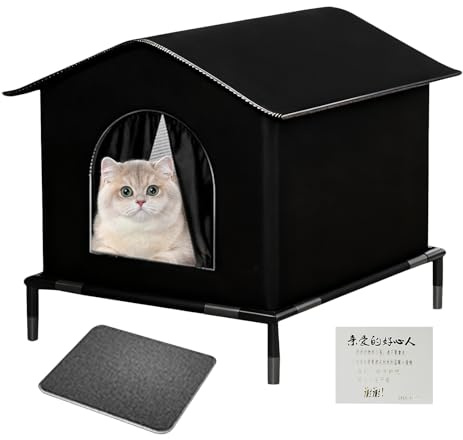 MFYOUPK Casa para Gatos De Exterior | Tienda con Aislamiento Térmico Cálido | Refugio para Gatos con Base Elevada para Exterior - para Perros, Gallinas Y Animales En, Patio Y