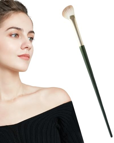 Pinceau pour fard à paupières en forme de demi-éventail, pinceau pour contour du nez | Pinceau contour en forme de demi-éventail - Pinceau correcteur incliné, poils, surligneur professionnel
