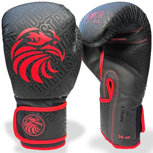 Valour Strike Boxing Gloves for Men Women Ladies | Glove Ounce set to 16oz 14oz 12oz 10oz 8oz | Pro Boxing Training Gloves for Sparring in Kickboxing MMA Muay Thai or Boxercise Training